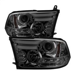 ( Spyder ) - Projector Headlights - Halogen Model Only ( Not Compatible With Factory Projector And LED DRL ) - Light Bar DRL - Smoke - High 9005 (Not Included)- Low H1 (Included)