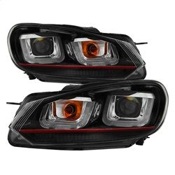( Spyder ) - Projector Headlights - Halogen Model Only ( Not Compatible With Xenon/HID Model ) - Dual U DRL - Black