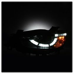( Spyder ) - Projector Headlights - DRL LED - Black