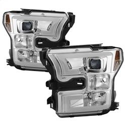 ( Spyder ) - Projector Headlights - High H1 - Light Bar DRL LED - Chrome