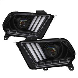 ( Spyder ) - Light Bar Projector Headlights - LED Sequential Turn Signals - Black