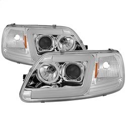 ( Spyder ) - Projector Headlights - ( Will Not Fit Manufacture Date Before 6/1997 ) - Light Bar DRL LED - Chrome