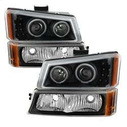 ( xTune ) - Bumper lights and Projector Headlights 4pcs - LED Halo - Black