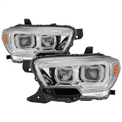 ( xTune ) - DRL Light Bar Projector Headlights w/Sequential Turn Signal - Chrome