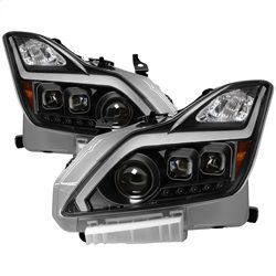 ( xTune ) - DRL Light Bar Projector Headlights w/Sequential Turn Signal - Black