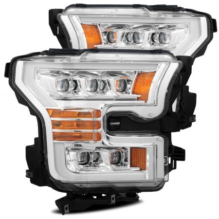 15-17 Ford F150  LED Projector Headlights Plank Style Design Chrome w/ Activation Sequential Signal