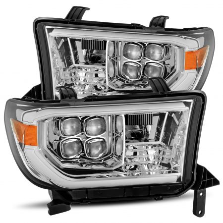07-13 Toyota Tundra/08-13 Toyota Sequoia LED Projector Headlights Plank Style Design Chrome w/ Activation Light and DRL